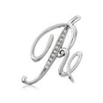 thumbnail image 1 of BERRICLE Initial Letter 'R' Fashion Brooch Pin for Women, Silver-Tone, 1 of 3