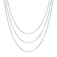 thumbnail image 1 of BERRICLE Italian Sterling Silver Fashion Rolo Chain Necklace for Women, 3 Piece, Rhodium Plated, 20"-24", 1 of 11