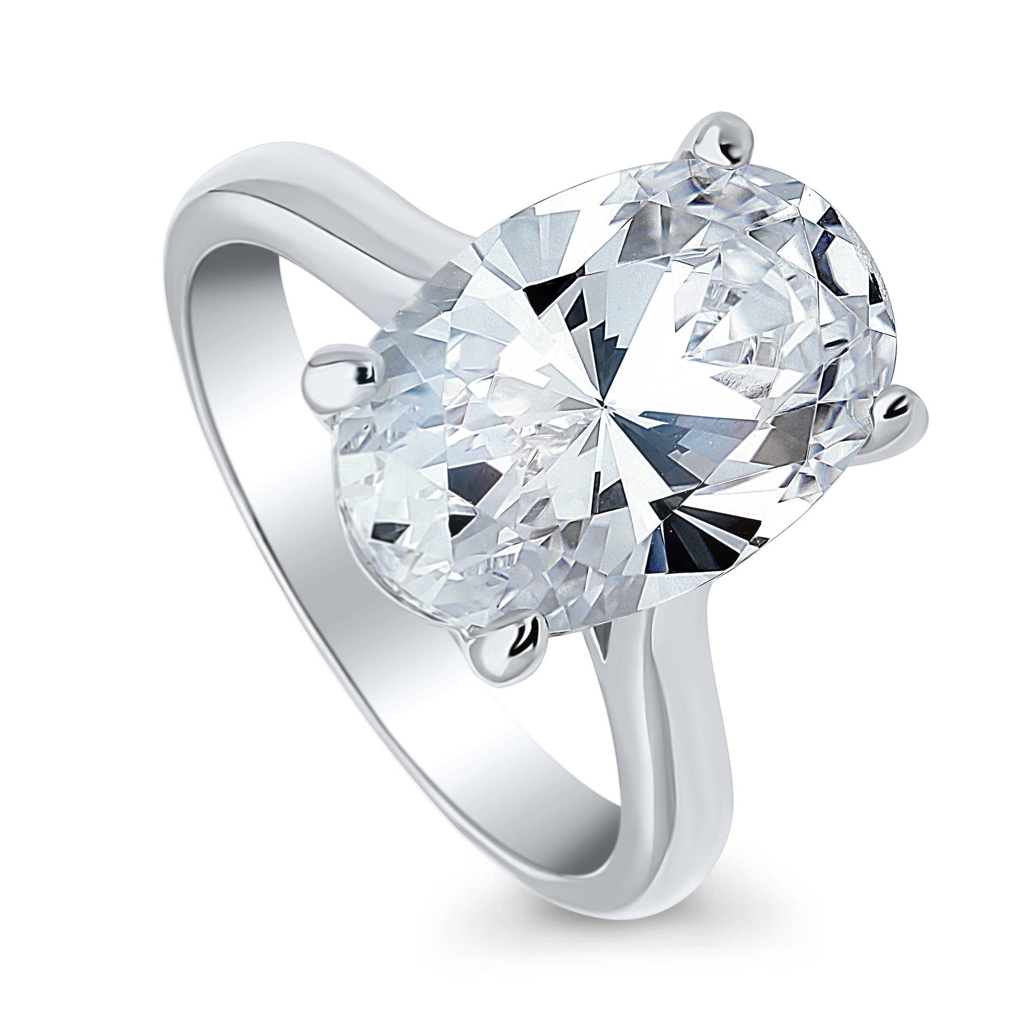 Amazon.com: CHWLNJN 925 Sterling Silver Shiny Oval Cut 3ct CZ Diamond Ring  Fashion Ladies Cubic Zirconia Infinity Halo Engagement Ring Solitaire  Eternal Diamond Wedding Ring Size 6-10 (8)