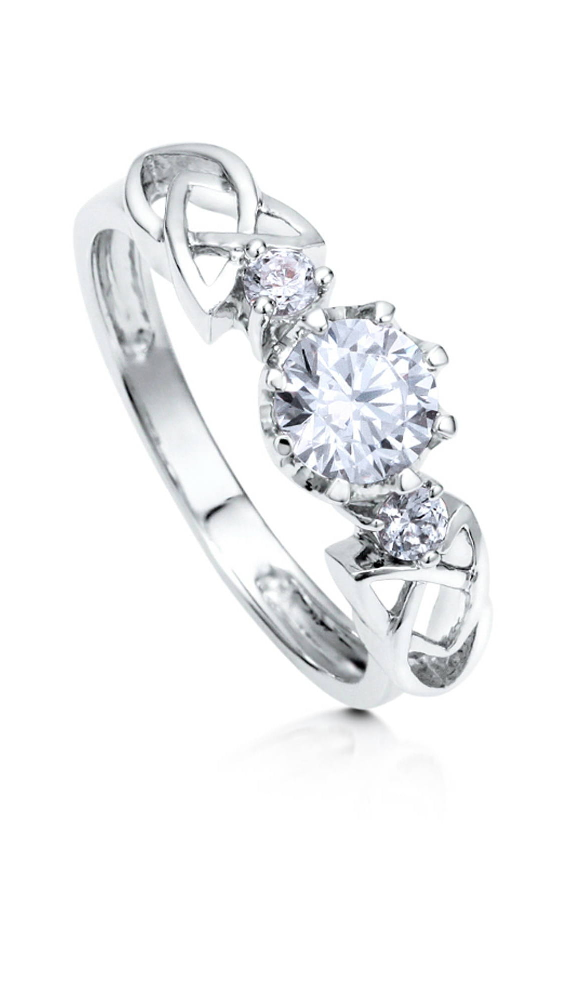 BERRICLE Sterling Silver 3Stone Wedding Engagement Rings Round Cubic