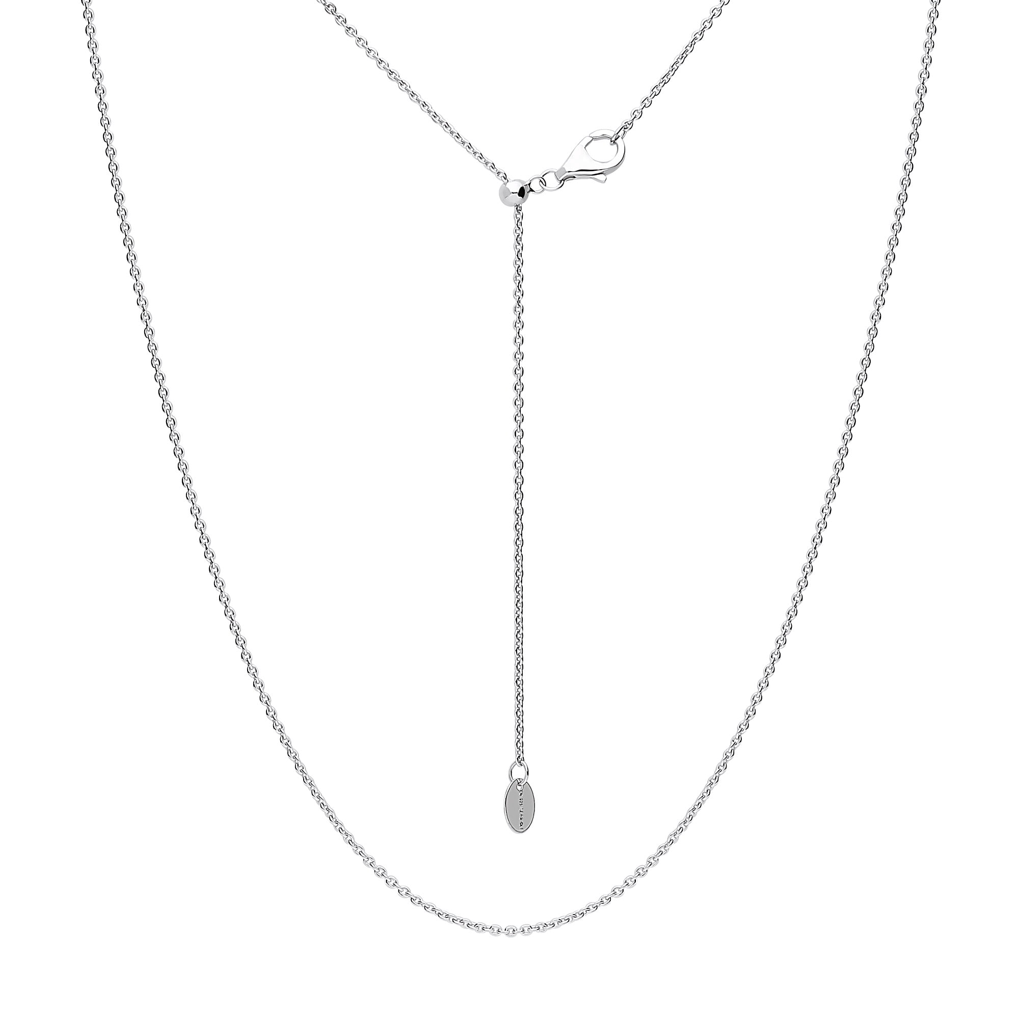 BERRICLE Sterling Silver Adjustable Slider Fashion Rolo Chain Necklace ...