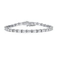 thumbnail image 1 of BERRICLE Sterling Silver Baguette Cut Cubic Zirconia CZ Fashion Tennis Bracelet for Women, Rhodium Plated, 7.5 inch, 1 of 14