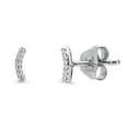 thumbnail image 1 of BERRICLE Sterling Silver Bar Stud Earrings for Women Men Unisex, Cubic Zirconia CZ, 1 of 6