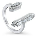 thumbnail image 1 of BERRICLE Sterling Silver Bar Cubic Zirconia CZ Statement Fashion Ring for Women, Rhodium Plated Size 6.5, 1 of 7