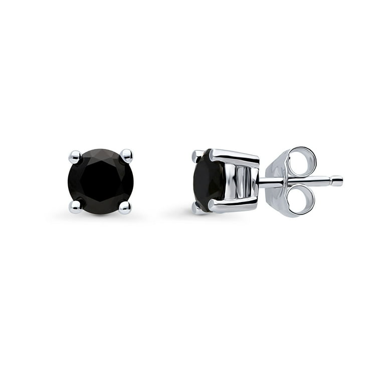Stud Earrings 6mm Cubic Zirconia CZ Post Rhodium on Sterling Silver Stud Earrings 6mm Cubic Zirconia CZ Post Rhodium on Sterling Silver