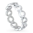 thumbnail image 1 of BERRICLE Sterling Silver Bubble Stackable Open Circle Fashion Anniversary Band for Unisex, Rhodium Plated Size 9, 1 of 8