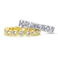 thumbnail image 1 of BERRICLE Sterling Silver Bubble Wedding Rings Bezel Set Round Cut Cubic Zirconia CZ Eternity Ring Set for Women, Rhodium Plated and Yellow Gold Flashed Size 4, 1 of 11