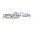thumbnail image 1 of BERRICLE Sterling Silver Bubble Wedding Rings Pave Set Round Cut Cubic Zirconia CZ Eternity Ring Set for Women, Rhodium Plated Size 10, 1 of 12