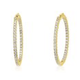 thumbnail image 1 of BERRICLE Sterling Silver Cubic Zirconia CZ Large Fashion Inside-Out Hoop Earrings for Women 1.9 inch, Yellow Gold Flashed, 1 of 7