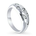 thumbnail image 1 of BERRICLE Sterling Silver Dome Cubic Zirconia CZ Stackable Fashion Anniversary Band for Unisex, Rhodium Plated Size 5.5, 1 of 12