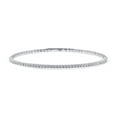 thumbnail image 1 of BERRICLE Sterling Silver Flexible Cubic Zirconia CZ Fashion Bangle Bracelet for Women, Rhodium Plated, 7 inch, 1 of 14