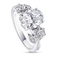 thumbnail image 1 of BERRICLE Sterling Silver Flower 3-Stone Engagement Rings for Women 2.5 Carat Cubic Zirconia CZ Ring Size 8, 1 of 5