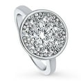 thumbnail image 1 of BERRICLE Sterling Silver Flower Cubic Zirconia CZ Halo Cocktail Fashion Ring for Women, Rhodium Plated Size 7.5, 1 of 9