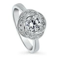 thumbnail image 1 of BERRICLE Sterling Silver Flower Wedding Engagement Rings Cubic Zirconia CZ Woven Ring for Women, Rhodium Plated Size 6.5, 1 of 10