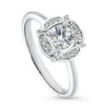 thumbnail image 1 of BERRICLE Sterling Silver Halo Round Cut Cubic Zirconia CZ Flower Fashion Ring for Women, Rhodium Plated Size 7, 1 of 12
