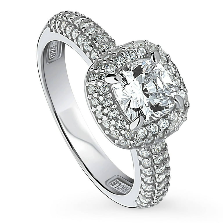  Women's Ring Cubic Zirconia Promise Halo Engagement