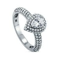 thumbnail image 1 of BERRICLE Sterling Silver Halo Wedding Engagement Rings Pear Cut Cubic Zirconia CZ Promise Ring for Women, Rhodium Plated Size 6, 1 of 7