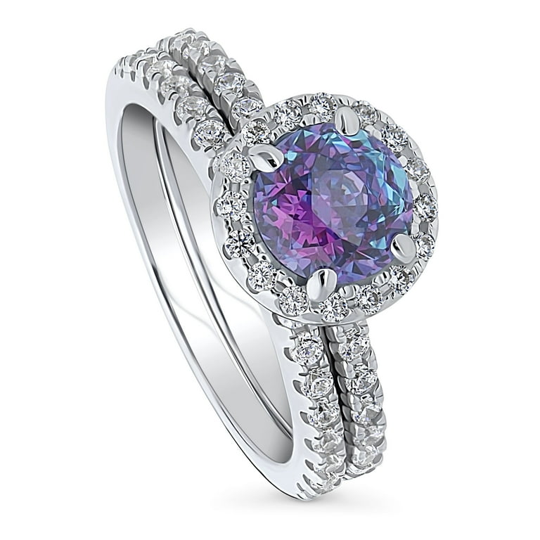 Aqua Blue Ring with Cubic Zirconia Halo Rose Gold-plated Sterling Silver Aqua Blue Ring with Cubic Zirconia Halo Rose Gold-plated Sterling Silver