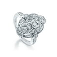 thumbnail image 1 of BERRICLE Sterling Silver Navette Cubic Zirconia CZ Statement Vintage Inspired Art Deco Fashion Ring for Women, Rhodium Plated Size 9.5, 1 of 11