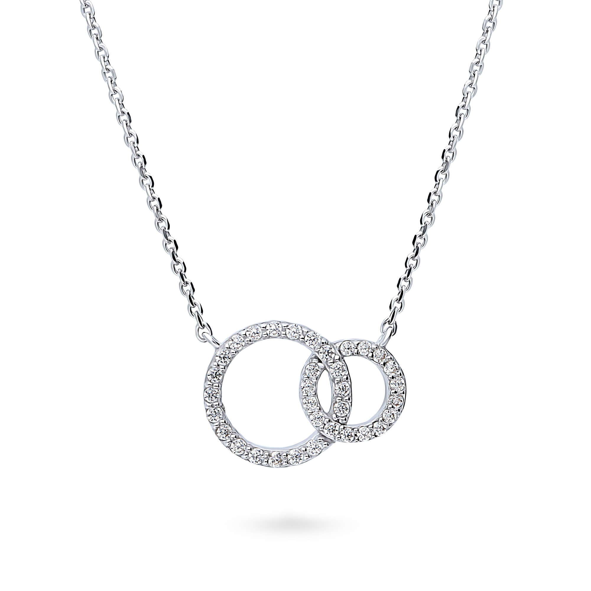Interlocking open circle long necklace deals