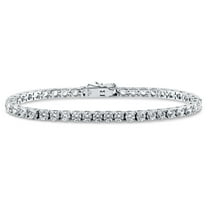 BERRICLE Sterling Silver Round Cut Cubic Zirconia CZ Fashion Tennis Bracelet for Women, Rhodium Plated, 7.5 inch