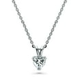 thumbnail image 1 of BERRICLE Sterling Silver Solitaire 0.7 Carat Heart Shaped Cubic Zirconia CZ Heart Anniversary Pendant Necklace for Women, Rhodium Plated 18 inch, 1 of 7