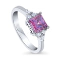 thumbnail image 1 of BERRICLE Sterling Silver Solitaire Rings Purple Princess Cut Cubic Zirconia CZ Promise Ring for Women, Rhodium Plated 1.2 Carat Size 8, 1 of 8