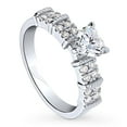 thumbnail image 1 of BERRICLE Sterling Silver Solitaire Wedding Engagement Rings 0.7 Carat Heart Shaped Cubic Zirconia CZ Heart Ring for Women, Rhodium Plated Size 5, 1 of 9
