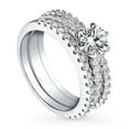 thumbnail image 1 of BERRICLE Sterling Silver Solitaire Wedding Engagement Rings 0.8 Carat Round Cut Cubic Zirconia CZ Ring Set for Women, Rhodium Plated Size 8.5, 1 of 14