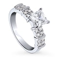 thumbnail image 1 of BERRICLE Sterling Silver Solitaire Wedding Engagement Rings 1.2 Carat Princess Cut Cubic Zirconia CZ Ring for Women, Rhodium Plated Size 8.5, 1 of 9