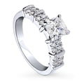 thumbnail image 1 of BERRICLE Sterling Silver Solitaire Wedding Engagement Rings 1.25 Carat Cushion Cut Cubic Zirconia CZ Ring for Women, Rhodium Plated Size 8, 1 of 9