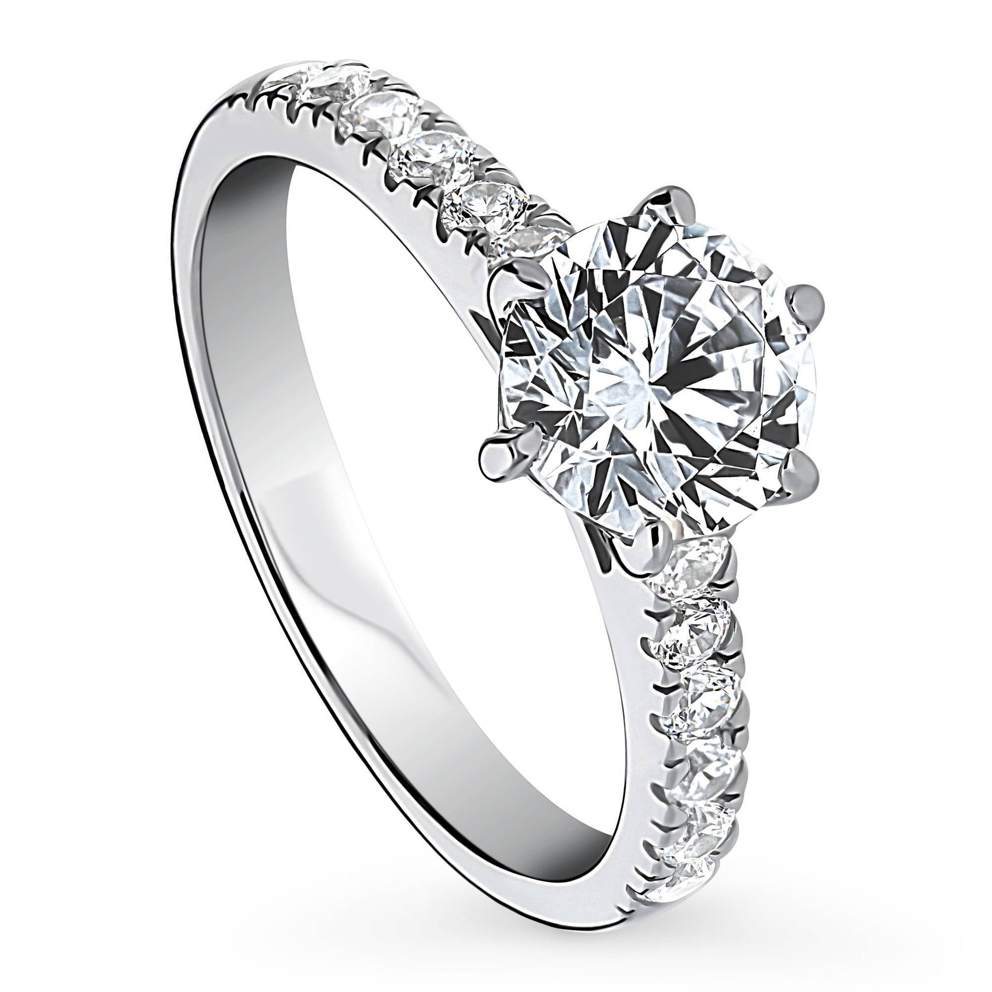 BERRICLE Sterling Silver Solitaire Wedding Engagement Rings 1.25 Carat Round Cut Cubic Zirconia CZ Promise Ring for Women, Rhodium Plated Size 9.5