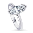 thumbnail image 1 of BERRICLE Sterling Silver Solitaire Wedding Engagement Rings 1.6 Carat Half Bezel Set Marquise Cut Cubic Zirconia CZ Ring for Women, Rhodium Plated Size 6, 1 of 6