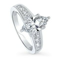 thumbnail image 1 of BERRICLE Sterling Silver Solitaire Wedding Engagement Rings 1.6 Carat Marquise Cut Cubic Zirconia CZ Promise Ring for Women, Rhodium Plated Size 9.5, 1 of 10