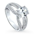 thumbnail image 1 of BERRICLE Sterling Silver Solitaire Wedding Engagement Rings 1.8 Carat Oval Cut Cubic Zirconia CZ Ring for Women, Rhodium Plated Size 8, 1 of 9