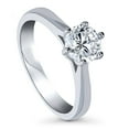 thumbnail image 1 of BERRICLE Sterling Silver Solitaire Wedding Engagement Rings 1 Carat Round Cut Cubic Zirconia CZ Promise Ring for Women, Rhodium Plated Size 5, 1 of 9