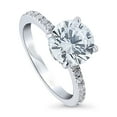 thumbnail image 1 of BERRICLE Sterling Silver Solitaire Wedding Engagement Rings 2.7 Carat Round Cut Cubic Zirconia CZ Hidden Halo Promise Ring for Women, Rhodium Plated Size 7.5, 1 of 8