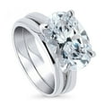 thumbnail image 1 of BERRICLE Sterling Silver Solitaire Wedding Engagement Rings 5.5 Carat Oval Cut Cubic Zirconia CZ East-West Ring Set for Women, Rhodium Plated Size 6.5, 1 of 12