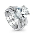 thumbnail image 1 of BERRICLE Sterling Silver Solitaire Wedding Engagement Rings 5.5 Carat Oval Cut Cubic Zirconia CZ Ring Set for Women, Rhodium Plated Size 8, 1 of 12
