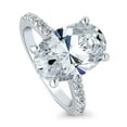 thumbnail image 1 of BERRICLE Sterling Silver Solitaire Wedding Engagement Rings 5.5 Carat Oval Cut Cubic Zirconia CZ Statement Cocktail Ring for Women, Rhodium Plated Size 9.5, 1 of 10