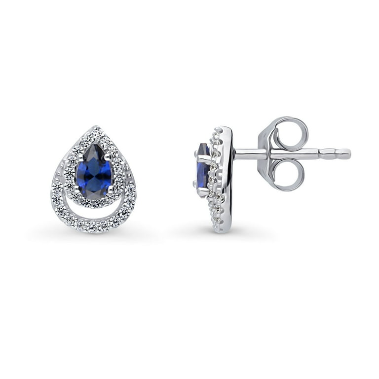 Sterling Silver 4mm Round CZ Simulated Blue Sapphire Stud Earrings Sterling Silver 4mm Round CZ Simulated Blue Sapphire Stud Earrings