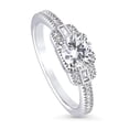 thumbnail image 1 of BERRICLE Sterling Silver Vintage Inspired Art Deco Cubic Zirconia CZ Fashion Ring for Women, Rhodium Plated Size 9, 1 of 8