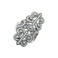 thumbnail image 1 of BERRICLE Sterling Silver Vintage Inspired Art Deco Cubic Zirconia CZ Statement Filigree Cocktail Fashion Ring for Women, Black Rhodium Plated Size 4, 1 of 6