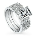 thumbnail image 1 of BERRICLE Sterling Silver Vintage Inspired Art Deco Wedding Engagement Rings 2.1 Carat Cubic Zirconia CZ Solitaire Ring Set for Women, Rhodium Plated Size 10, 1 of 17