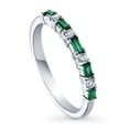 thumbnail image 1 of BERRICLE Sterling Silver Vintage Inspired Art Deco Wedding Rings Cubic Zirconia CZ Anniversary Half Eternity Ring for Women, Rhodium Plated Size 4.5, 1 of 10
