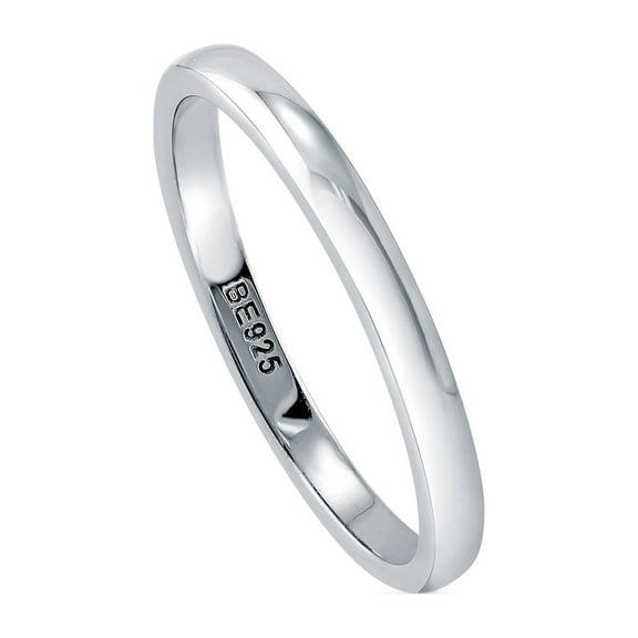 BERRICLE Sterling Silver Wedding Rings Band for Unisex, Rhodium Plated Size 9