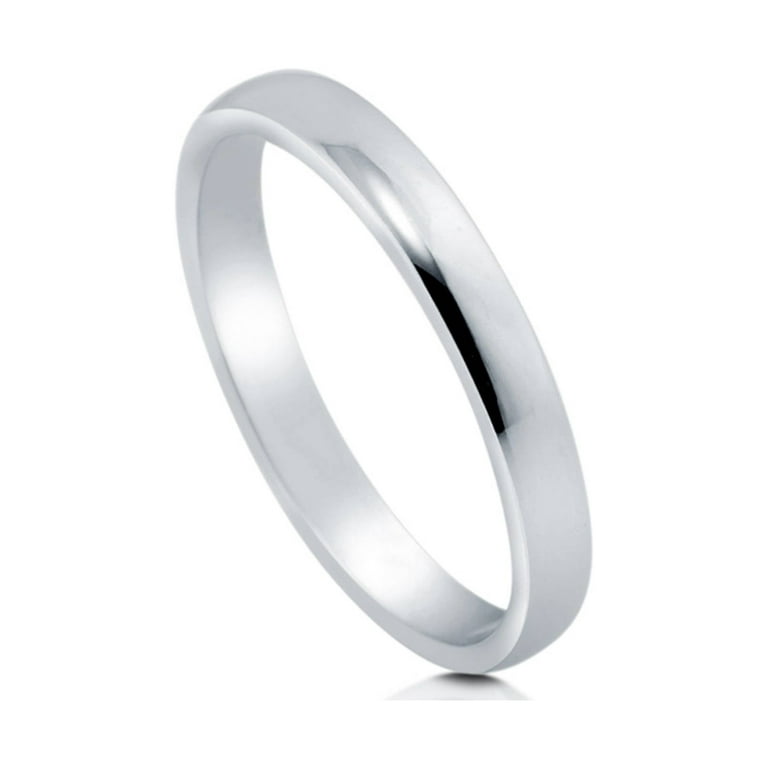 BERRICLE Sterling Silver Wedding Rings Band for Women, Rhodium