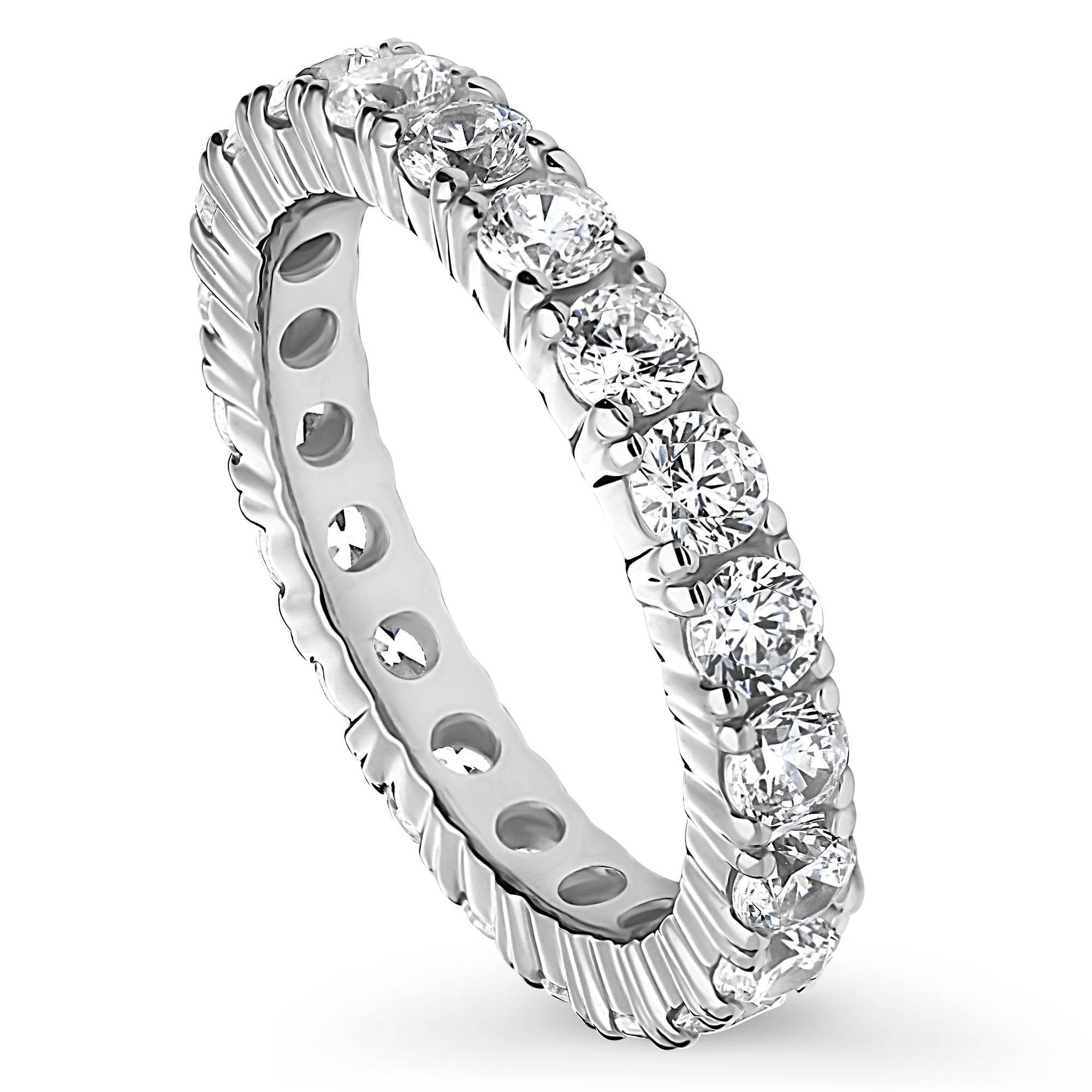 BERRICLE Sterling Silver Wedding Rings Cubic Zirconia CZ