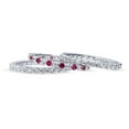 thumbnail image 1 of BERRICLE Sterling Silver Wedding Rings Pave Set Round Cut Cubic Zirconia CZ Eternity Ring Set for Women, Rhodium Plated Size 5, 1 of 6