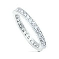 thumbnail image 1 of BERRICLE Sterling Silver Wedding Rings Pave Set Round Cut Cubic Zirconia CZ Eternity Ring for Women, Rhodium Plated Size 6, 1 of 5